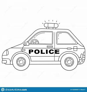 Раскраска полицейская машина для детей 3 4 лет #4 #132708