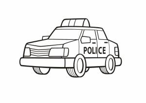 Раскраска полицейская машина для детей 3 4 лет #36 #132740