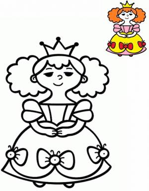 Раскраска принцесса для детей 3 4 лет #2 #135308