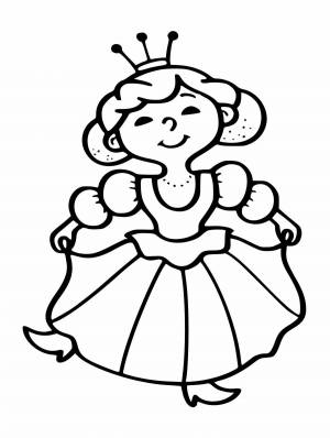 Раскраска принцесса для детей 3 4 лет #18 #135324