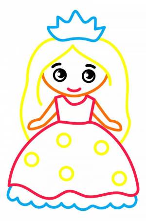 Раскраска принцесса для детей 3 4 лет #37 #135343
