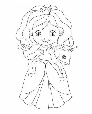 Раскраска принцесса для детей 4 5 лет #9 #135352