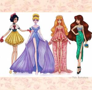 Раскраска принцессы в красивых платьях #17 #135590