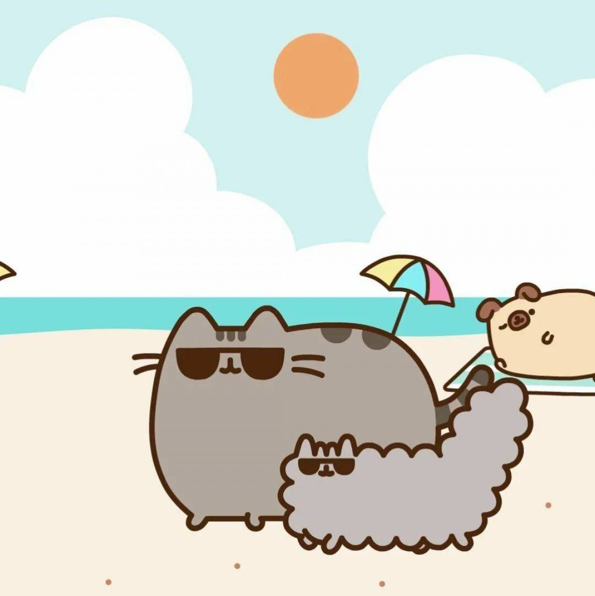 Пушн. Пушин Кэт. Пушин зе Кэт. Пушин Кэт на море. Кот Пушин Pusheen.