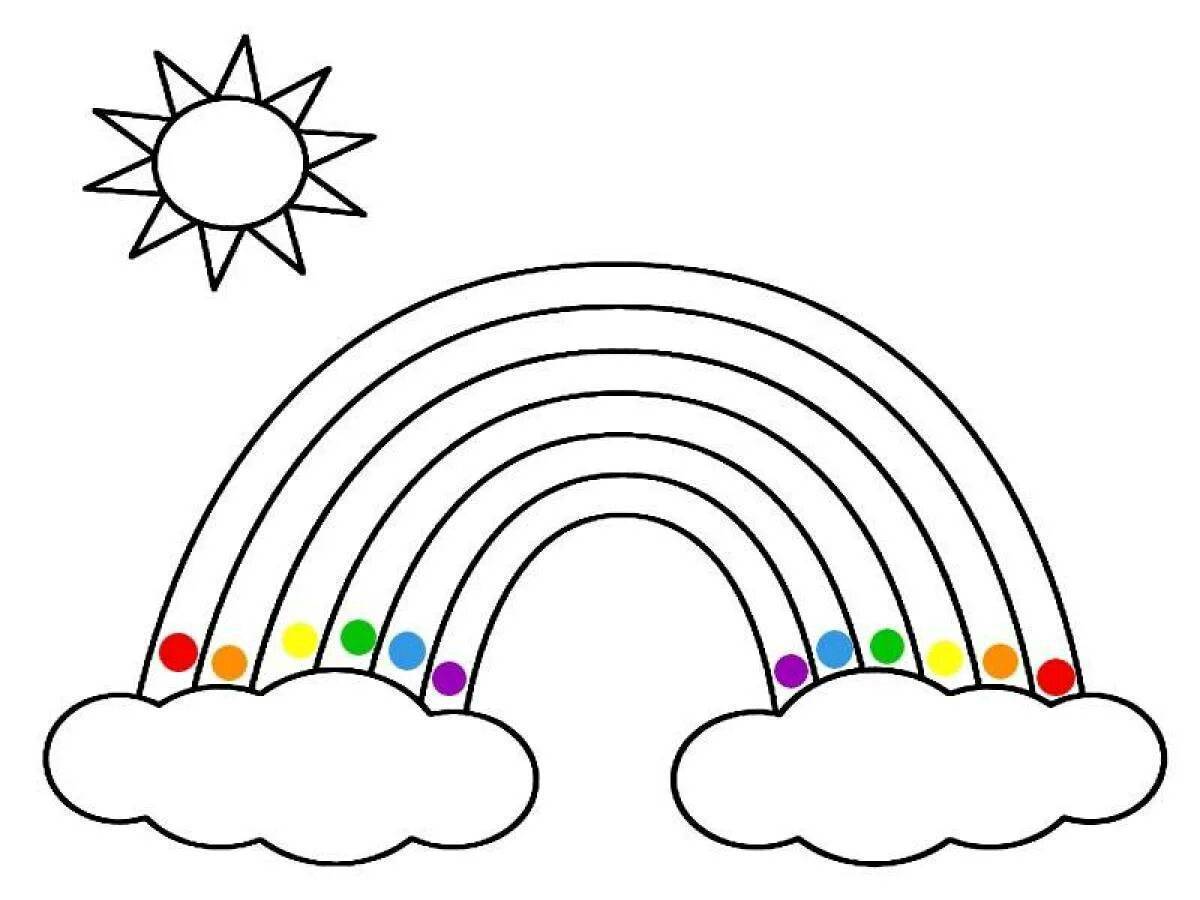 Рисунок радуги для раскрашивания