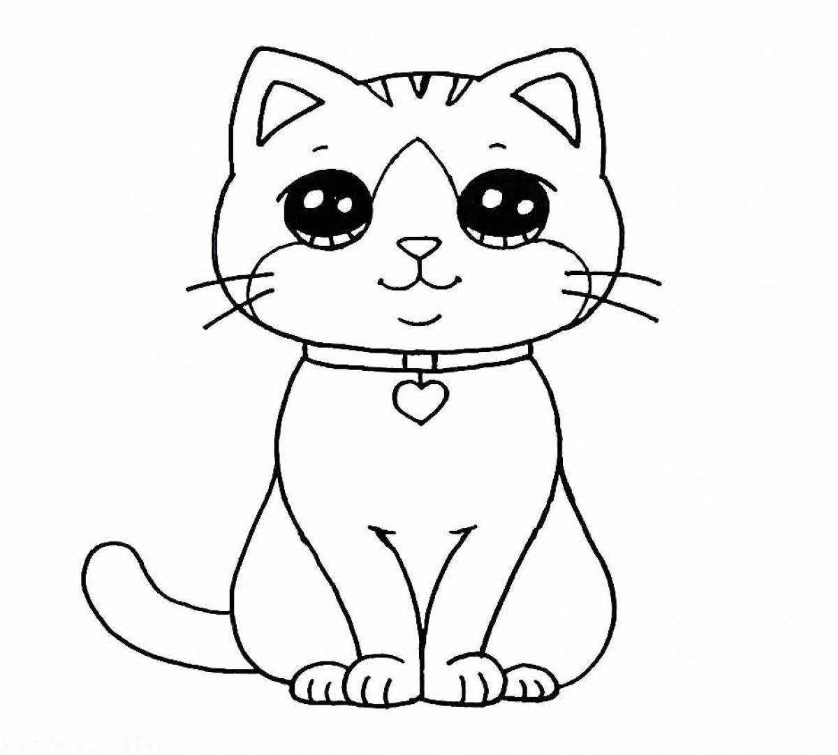 Смешные котики раскраска