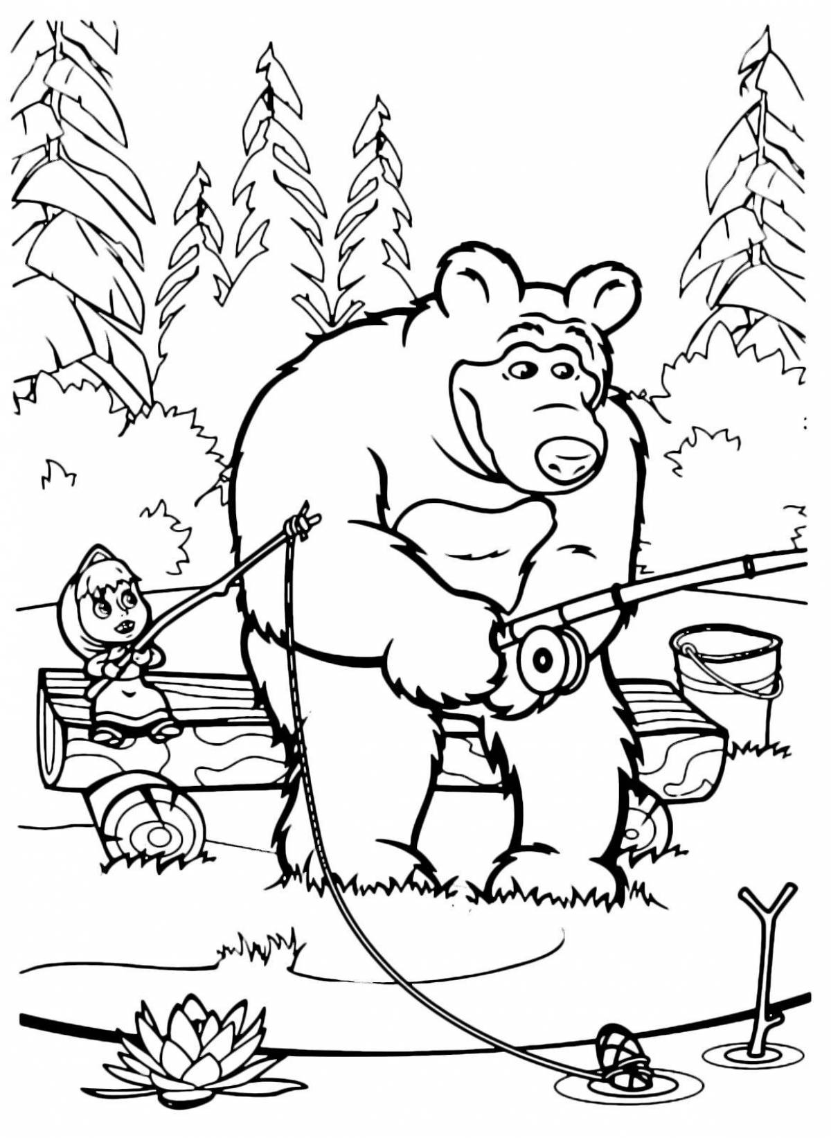 Раскраску маша и медведь #10