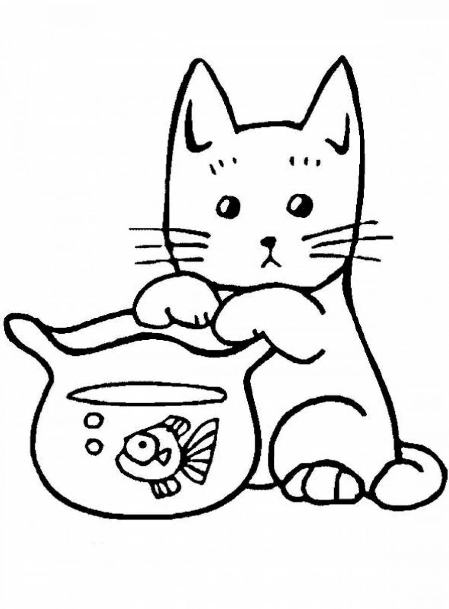 Картинки Раскраску котика (38 шт.) - #2805