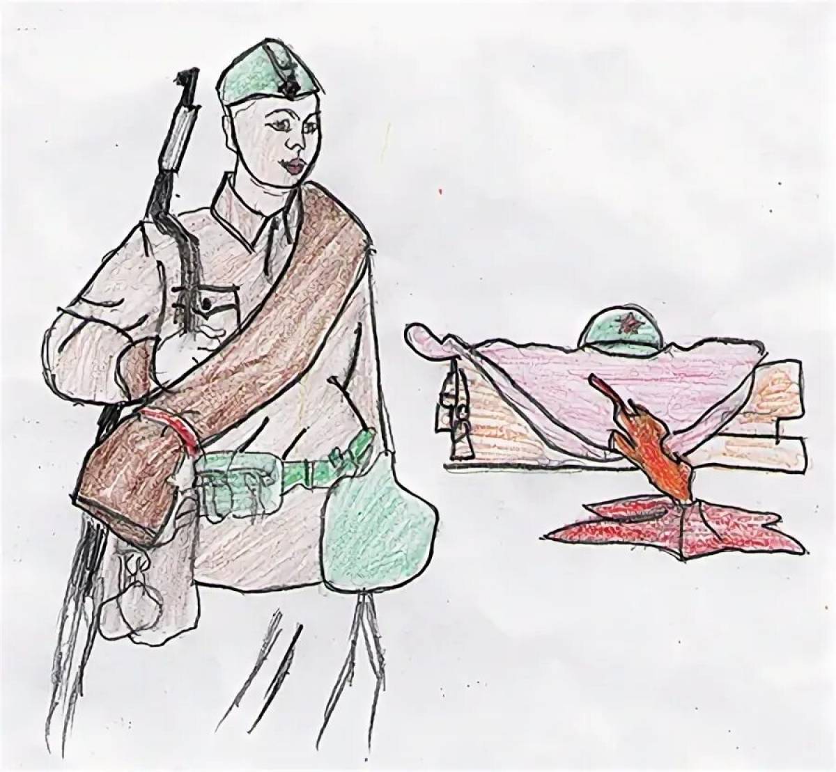 Рисунок солдату от школьника #33