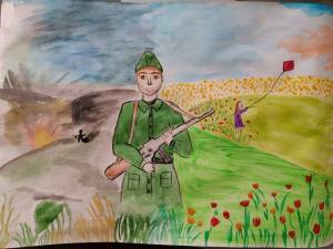 Раскраска рисунок солдату от школьника #6 #141699