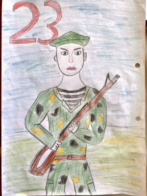 Раскраска рисунок солдату от школьника #13 #141706