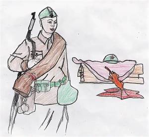 Раскраска рисунок солдату от школьника #33 #141726