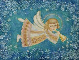 Раскраска рождественский ангел для детей #3 #142760