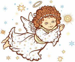 Раскраска рождественский ангел для детей #7 #142764