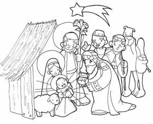 Раскраска рождество христово для детей воскресной школы #3 #142917