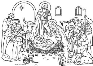 Раскраска рождество христово для детей воскресной школы #13 #142927