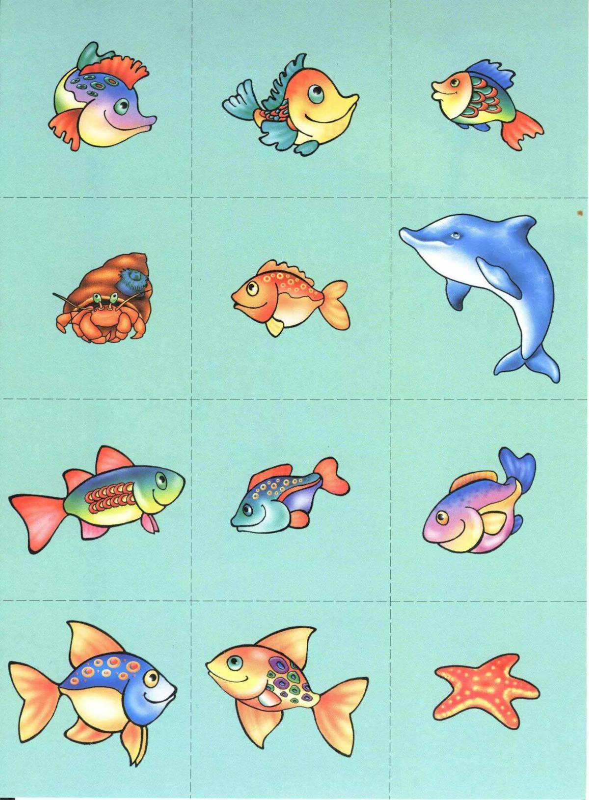 Тема рыбы 2 младшая группа. Рыбки раздаточный материал для детей. Карточки рыбы для дошкольников. Рыбы карточки для детей дошкольного возраста. Морские жители для дошкольников.