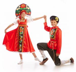 Раскраска русский народный костюм для детей #3 #144287