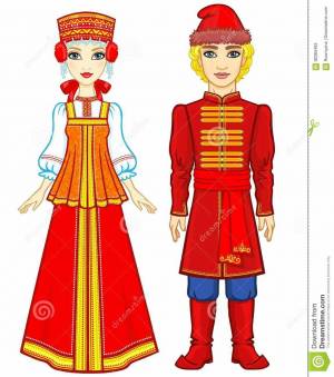Раскраска русский народный костюм для детей #17 #144301