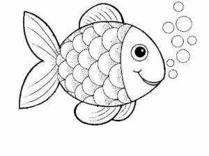 Раскраска рыбка для детей 3 4 лет #6 #144414
