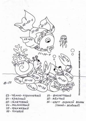 Раскраска с примерами 2 класс сложение и вычитание в пределах 100 #3 #145502