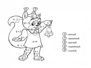 Раскраска с примерами до 10 для 1 класса #25 #145757