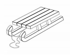 Раскраска санки для детей 3 4 лет #3 #146614