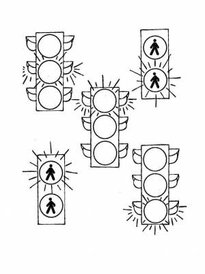Раскраска светофор для детей 5 6 лет #11 #146952