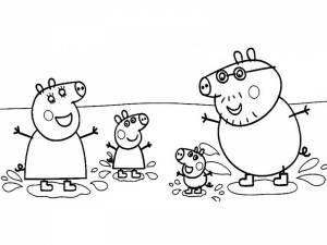 Раскраска свинка пеппа для детей 3 4 лет #38 #147153