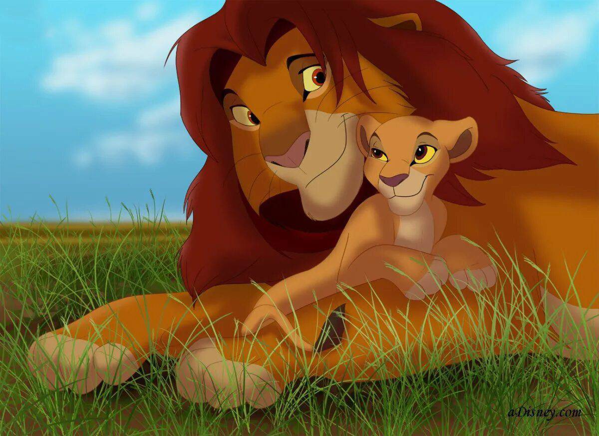 Отец симбы из мультфильма отец лев. Король Лев Симба. Король Лев 2 Киара. Simba and Kiara.