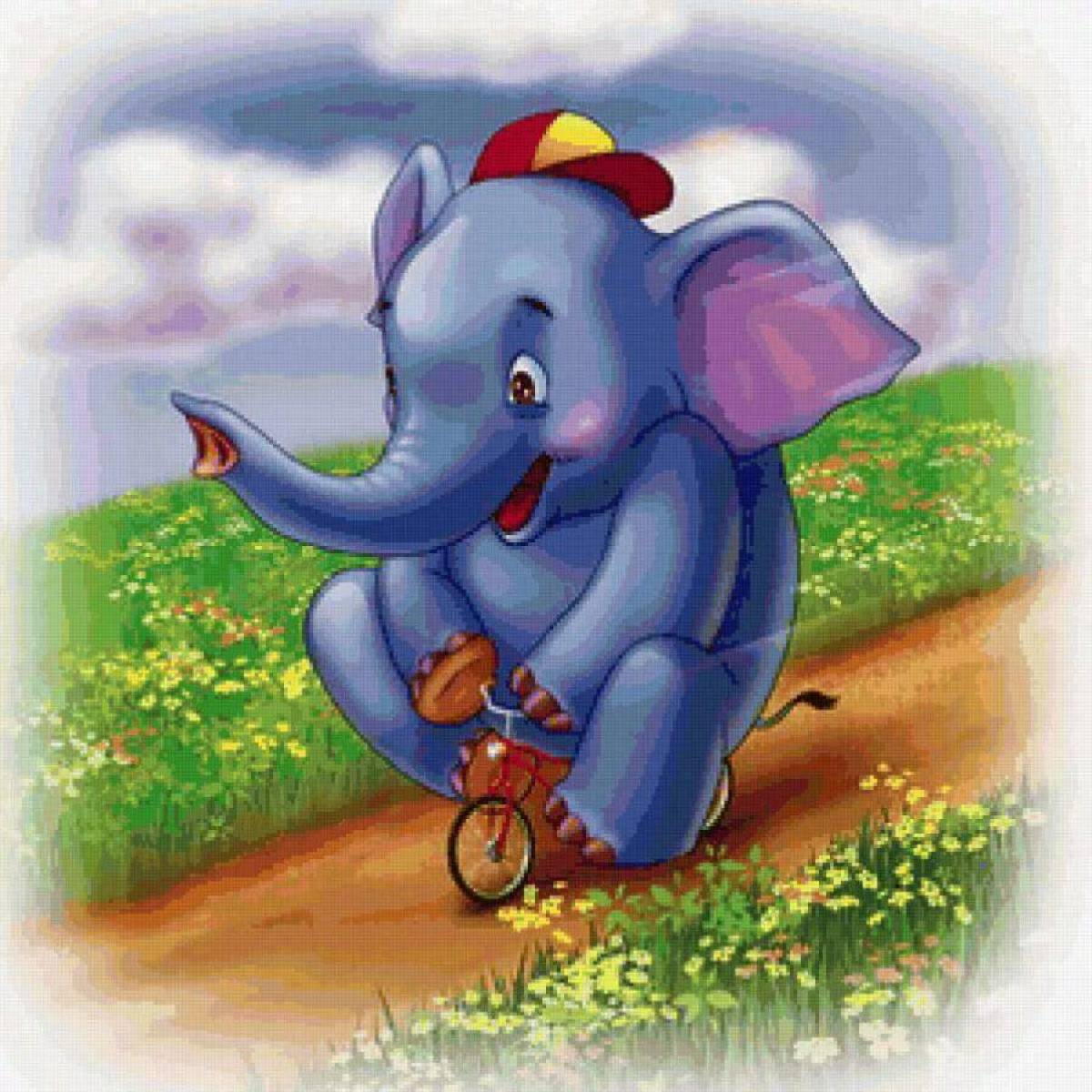 Веселый слоник. Радостный Слоненок. С добрым утром Слоник. Добрый Слоник. Открытка "слон".