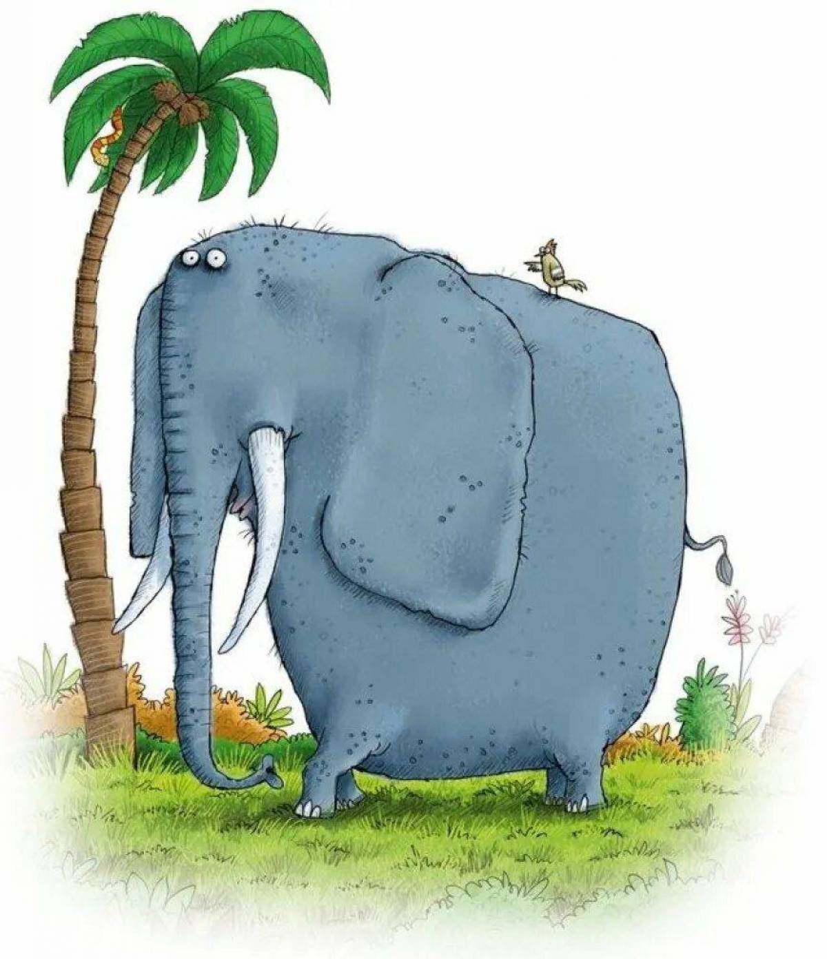 Веселый слоник. Слон и слониха для детей. Веселый слон. Смешной слон.