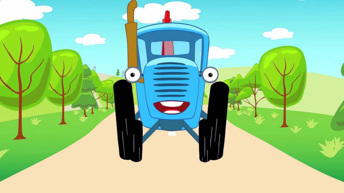 Синий трактор для детей 2 3 лет #10