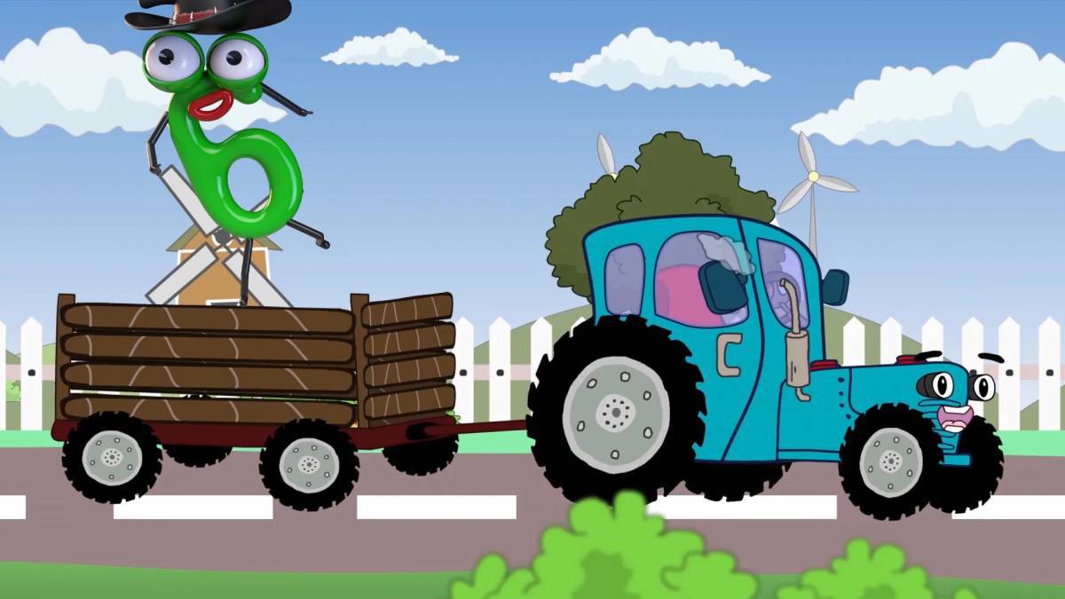 Синий трактор для детей 2 3 лет #23