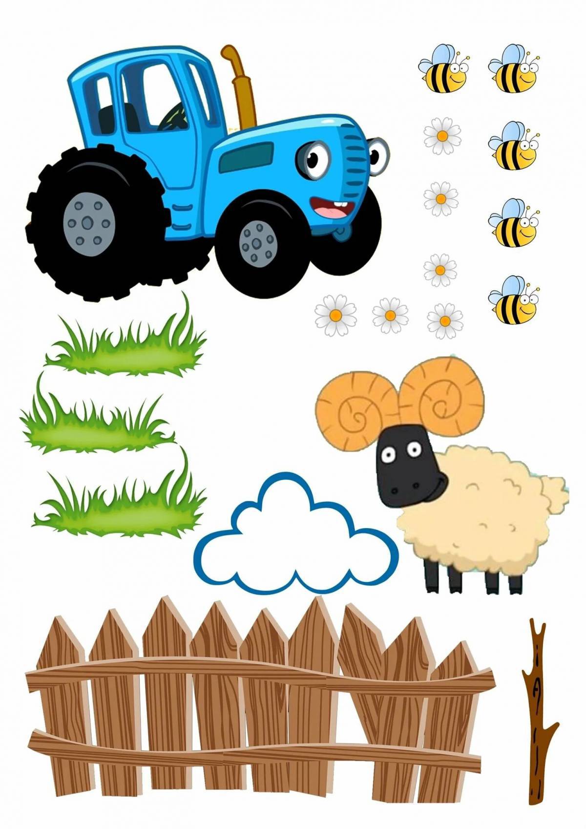 Синий трактор для детей 3 4 лет #2
