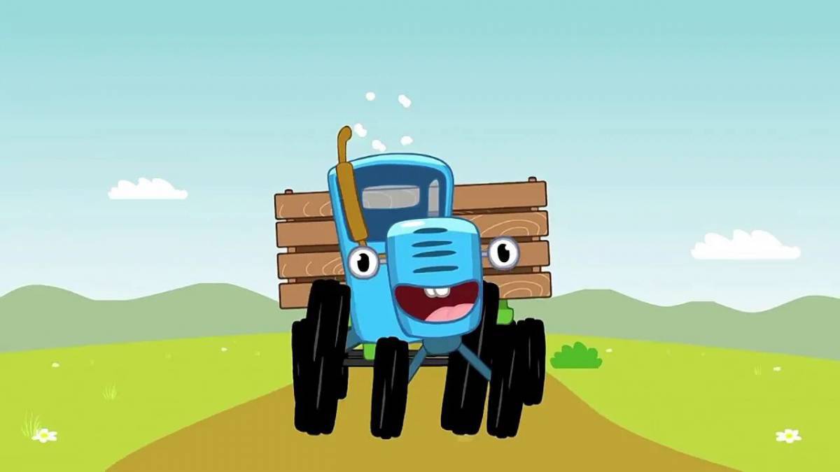 Синий трактор для детей 3 4 лет #6
