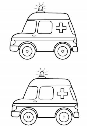 Раскраска скорая помощь машина для детей 3 4 лет #5 #150505