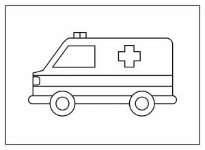 Раскраска скорая помощь машина для детей 3 4 лет #11 #150511