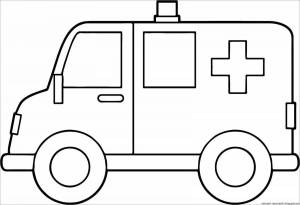 Раскраска скорая помощь машина для детей 3 4 лет #21 #150521