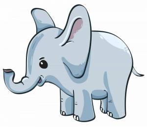 Раскраска слон картинка для детей #11 #151324