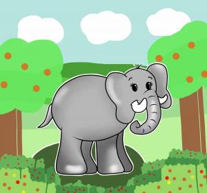Раскраска слон картинка для детей #13 #151326