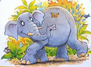 Раскраска слон картинка для детей #14 #151327