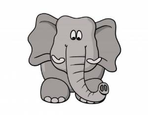 Раскраска слон картинка для детей #33 #151346