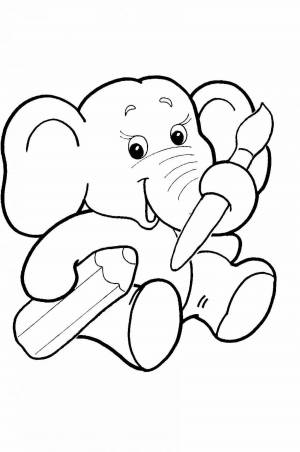 Раскраска слоник для детей 3 4 лет #36 #151519