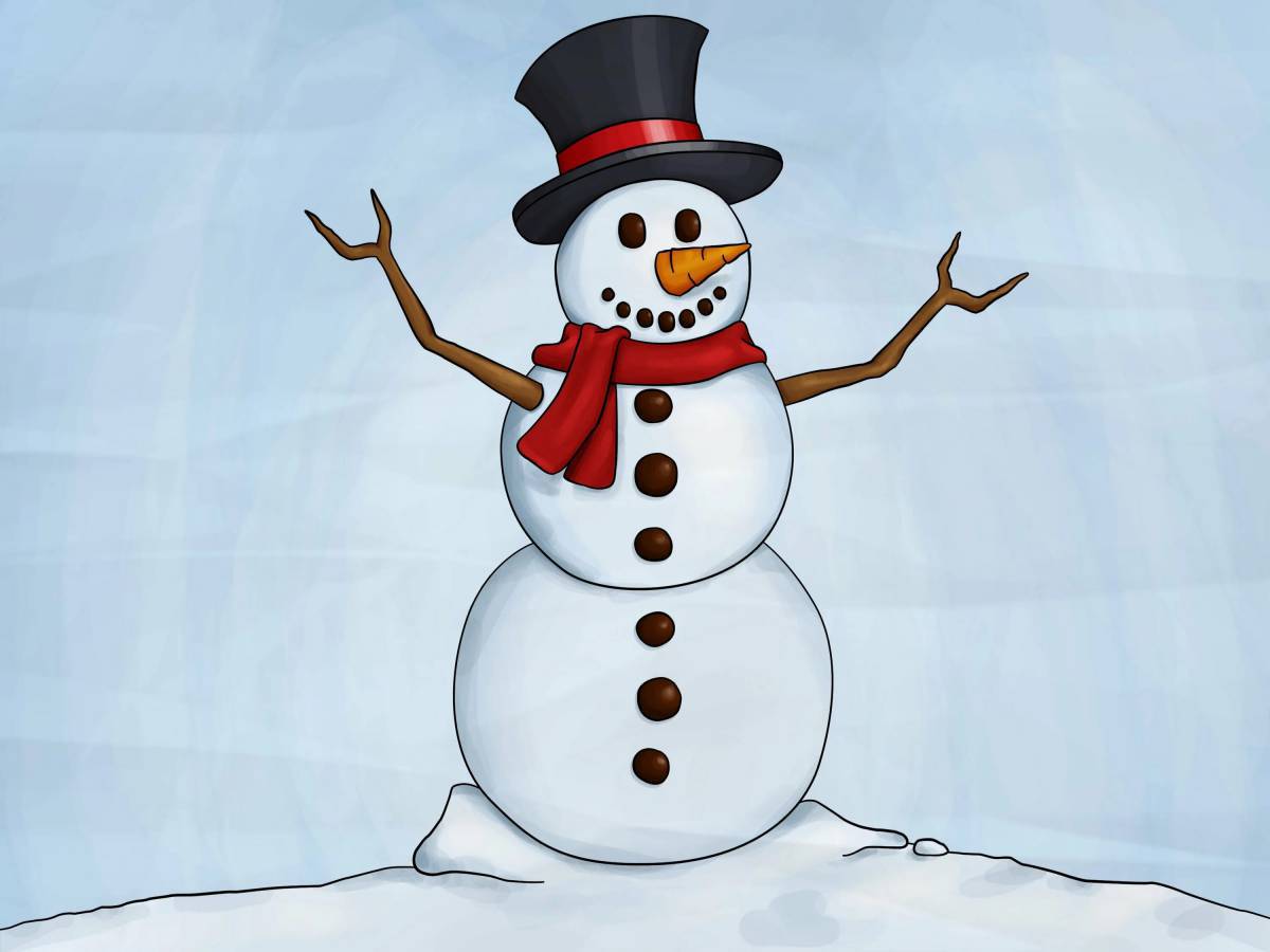 Снеговик рисунок #8