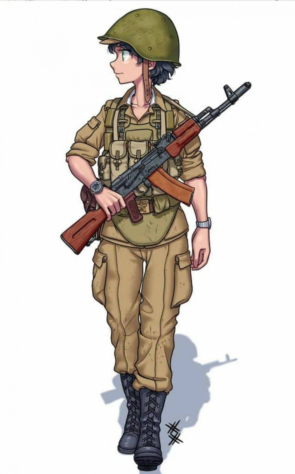 Солдат рисунок #24