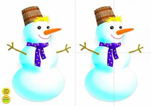 Раскраска снеговик для детей 2 3 лет #14 #152505