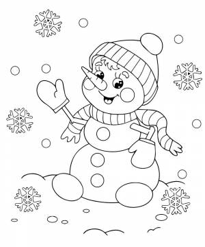 Раскраска снеговик для детей 5 6 лет #17 #152584