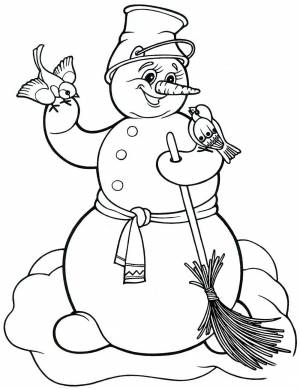 Раскраска снеговика для детей 4 5 лет #6 #152715