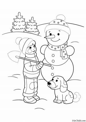 Раскраска снеговика для детей 4 5 лет #20 #152729